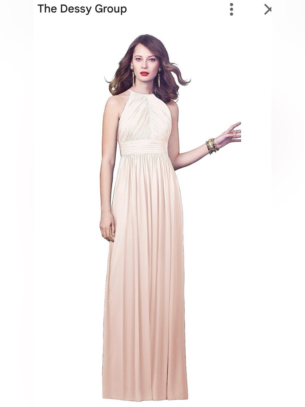 NWT The Dessy Group Elegant Blush Pink Halter Maxi Dress